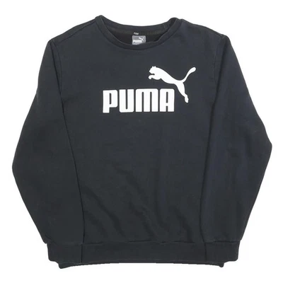 PUMA Hommes Noir Coton Mélange Pull Col Rond M Vêtements de Sport Décontracté - Photo 1/4