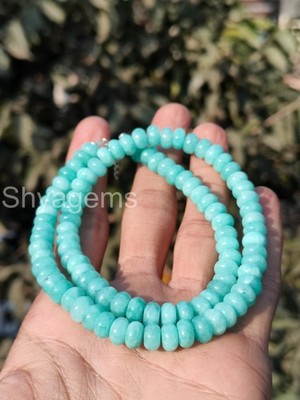 Amazonite Necklace 8mm Rondelle Beads, Natural Amazonite Gemstone Necklac