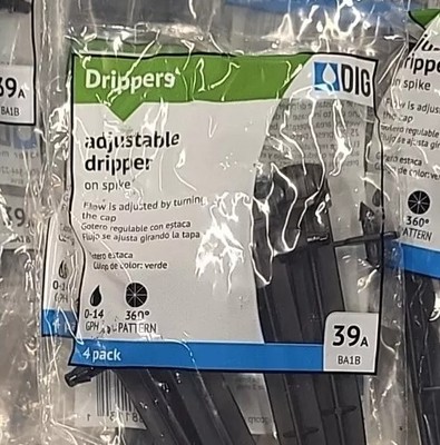 Dig BA1B #39a Adjustable Flow Drip System on Spike - 4 Pack
