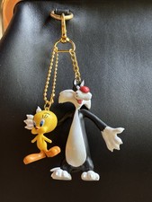 Vintage Sylvester Tweety Toy Bag Charm Keychain Handmade Looney Tunes Ornament