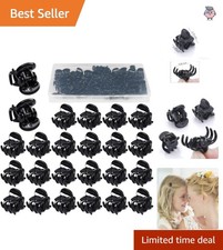 Versatile 48-Piece Mini Black Hair Claw Clips for All Hair Types and Ages