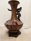 Large Antique Bronze Japanese Bird of Prey Lamp 2 Bulbs Meiji period GORGEOUS! — photo 9