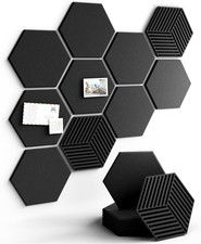 Hexagon Felt Bulletin Board Tiles - 10-Pack with Pushpins  Adhesive Tabs