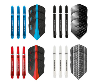 3 x HARROWS SUPERGRIP FLIGHT UND SCHAFT / Dart Dartpfeile Zubehör Shaft Steel