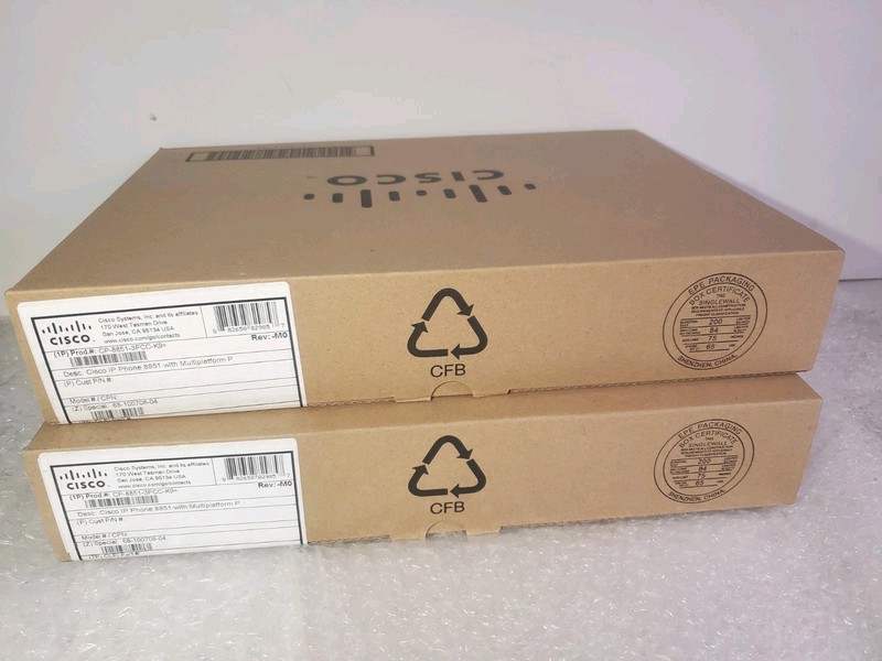 (Lot of 2) Cisco CP-8851-K9 IP Phone (CP-8851-K9=) New in Box