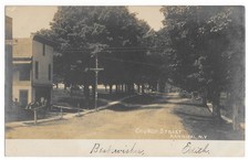Church Street Hannibal NY RPPC Thompson Horseshoing c1910 Postcard