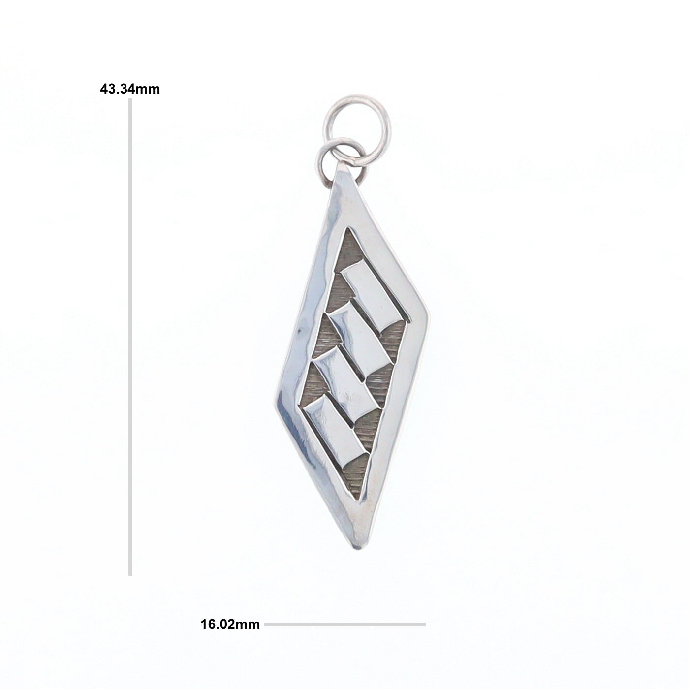Silver Native Rectangle Overlay Pendant GV147413 - image 3
