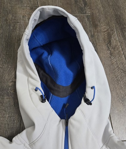 The North Face Softshell Jacket Fleece Lined Mens Medium White / Blue - Picture 10 of 17