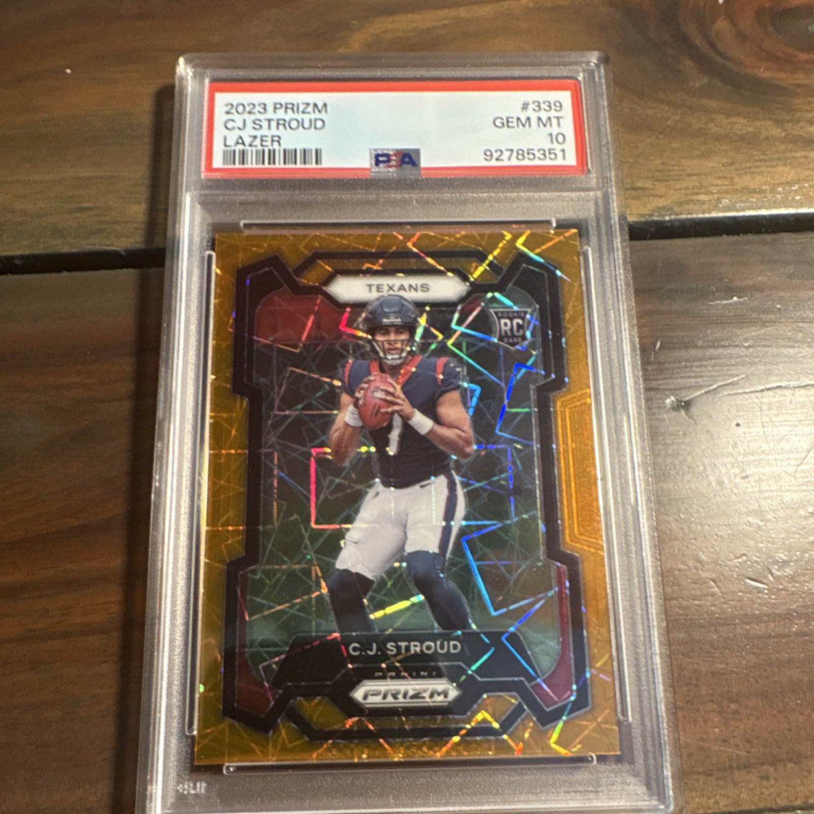 Panini 2023 Prizm C.J. Stroud Houston Texans #339 Lazer Rookie PSA 10