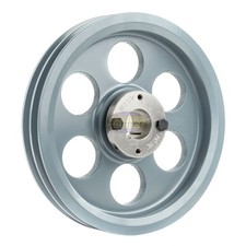 Cast Iron 8.25" Dual Groove Pulley 2 Belt A Section 4L 1-1/8" Sheave Bushing