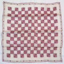 Pure Silk Pocket Square Handkerchief Kerchief Mauve Checkerboard Hand Rolled MCM