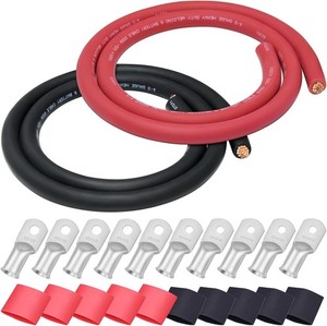 iGreely 4/0 Gauge Wire 5 Feet Black+5 Feet Red 4/0 AWG Flexible Welding Battery