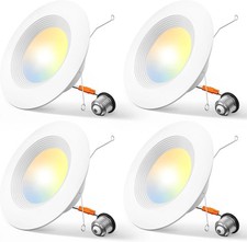 4 Pack 5/6 inch 5CCT LED Recessed Lighting, Dimmable, 12.5W 100W, 950LM, 2700K/3