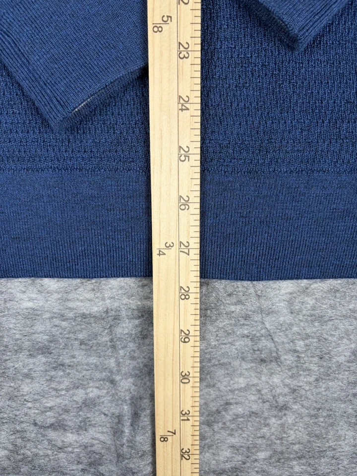 KJUS Pullover Mens M Blue Therma Yarn Half Zip Merino Wool Blend Trinity Forest - Image 3 of 4