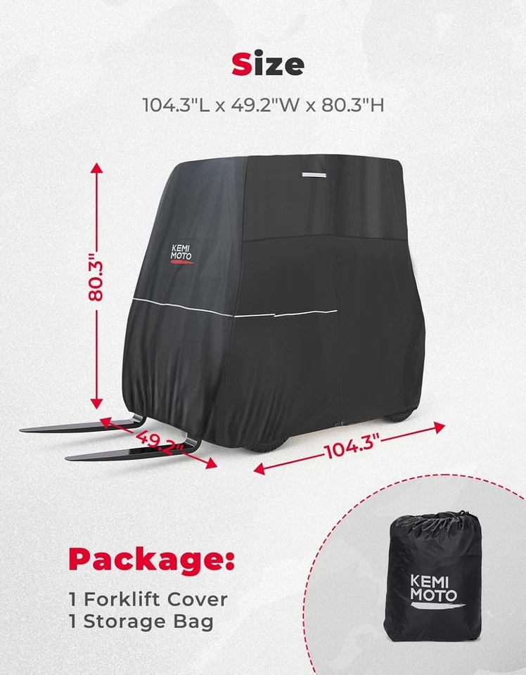 Cubierta para carretilla elevadora, cremallera lateral fácil de conseguir artículos escotilla resistente 420D Oxford Com Foto 4 de 4