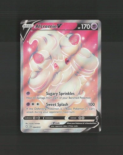 Alcremie V 064/072 Shining Fates Full Art Ultra Rare Holo Pokemon Card NM