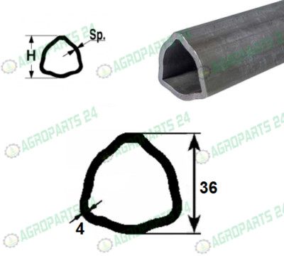 Zapfwellenprofil Dreieckprofil Profilrohr Gelenkwelle 36,0x4,0 mm
