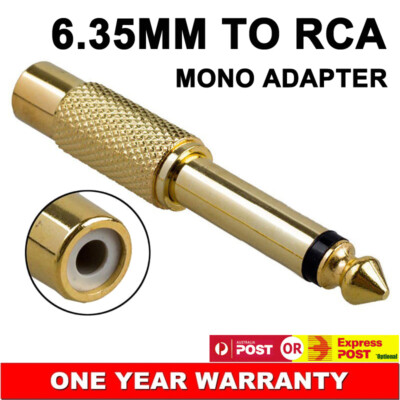 6.5mm 1/4'' Male to Female RCA Connector Adapter Audio Plug Jack TS 6.35mm Mono