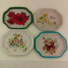 4 Pieces Platter Serving Trays Floral Designs