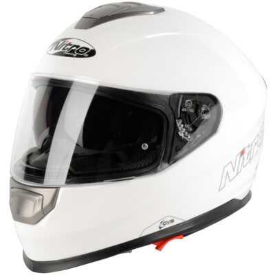 NITRO NP1100-F UNI WEISS FULLFACE MOTORRAD STURZHELM MIT SONNENBLENDE
