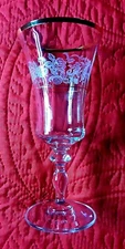 1- MIKASA Tall Stemmed Antique Lace Ice Tea Glass (Middle Floral Pattern) 12 oz.