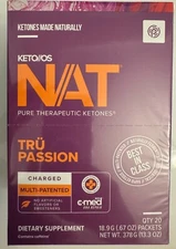 Prüvit Ketones NAT 20 Packets Charged  TRÜ PASSION / FREE SHIPPING Exp 03/ 2026