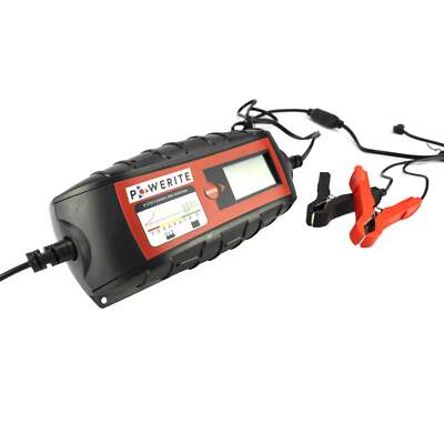 Powerite 5A 6V/12V Smart Battery Charger und Maintainer mit Klemmen