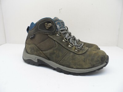 Timberland Women's Mt. Maddsen Mid Leather WP Boot A1NRW Brown/Gray/Blue 7.5M