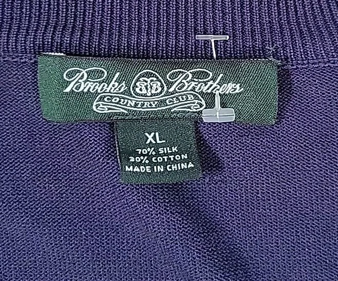 Brooks Brothers Country Club Men's Silk Blend V-Neck Sweater PURPLE • XL - Image 4 of 4
