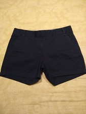 J. Crew Chino City Fit Cotton Shorts Size 6 Pockets Navy Blue 68925