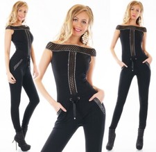 Damen Party Hosenanzug eleganter Overall Abendkleidung Jumpsuite 36 38 schwarz