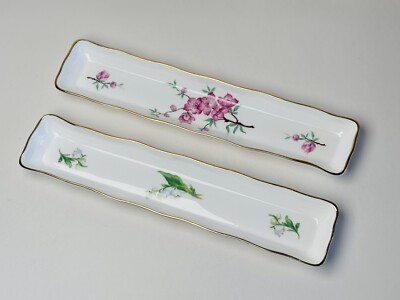 2 Oakley China Ltd Trays Trinket Dish Vintage Bone China Floral