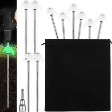 Screw-in Tent Stakes 10 Pcs 8" Heavy Duty Drillable Ground Anchors White