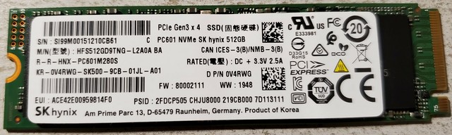 NEW SK Hynix PC601 512GB SSD NVMe PCIe Gen3x4 M 2 HFS512GD9TNG OV4RWG Win10Pro EBay
