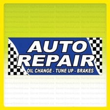 AUTO REPAIR OIL CHANGE TUNE UP BRAKES - Vinyl Banner Auto Shop Sign 3x10 ft - bb
