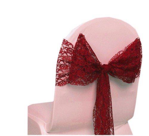 1/10/25/50/75/100/125/150/200 - LACE Chair Sashes Cover Bows wedding party decor - Picture 3 of 28