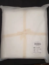 BESTOUCH Duvet Cover Set 100% Washed Cotton Off-White King Size