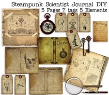 Steampunk Scientist Journal DIY Kit - Junk Journal, Journal, Smash Book -EZ-7014