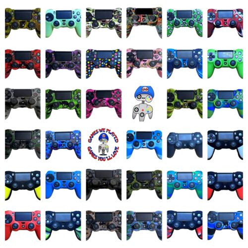 Silicone Cover For PS4 Controller Case Skin Cool Designs Extra Grip Customised - Picture 1 of 135