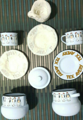 Tex AVERY~ DROOPY Dog Tea/Coffee 9 piece Set 1990's France Import A