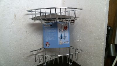 Wenko Super Loc 2 Tier Corner Bath Shelf - Chrome, FREE SHIPPING 