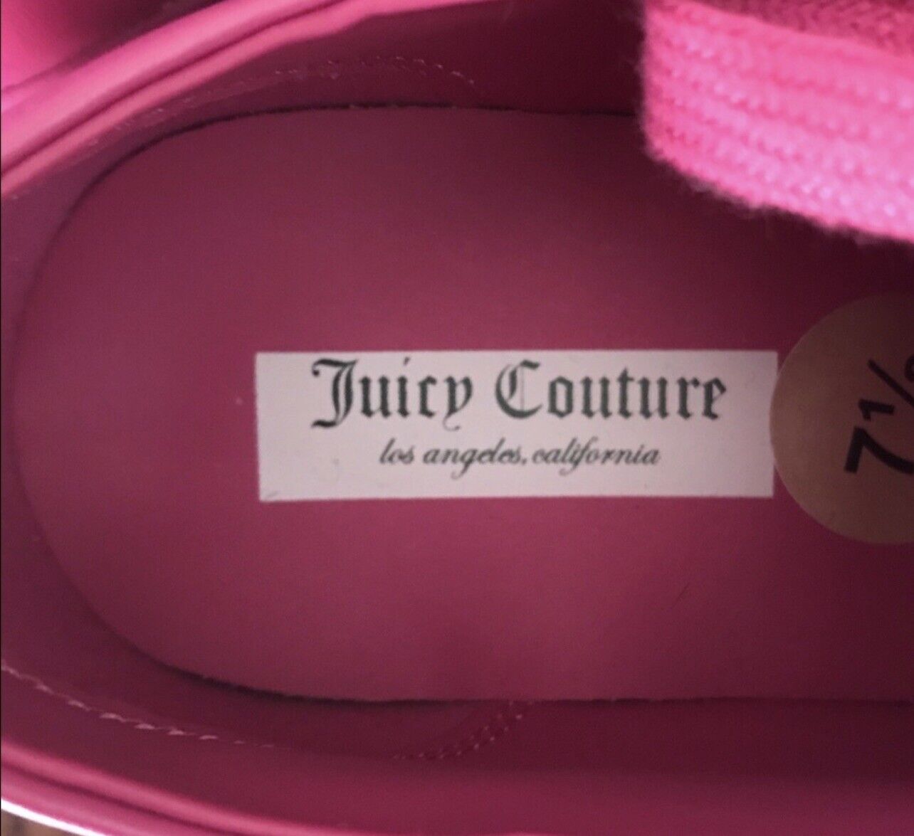 Womens Juicy Couture Hot Pink Jody Vegan Leather Sneaker Sz 7.5