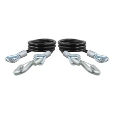 CURT 80176 44" Safety Cables with 2 Snap Hooks (7,500 lbs, Vinyl-Coated, 2-Pack)
