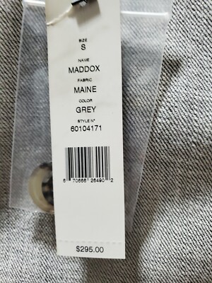 Theory Women's Gray Cotton Long Sleeve Buttons Foldover Collar