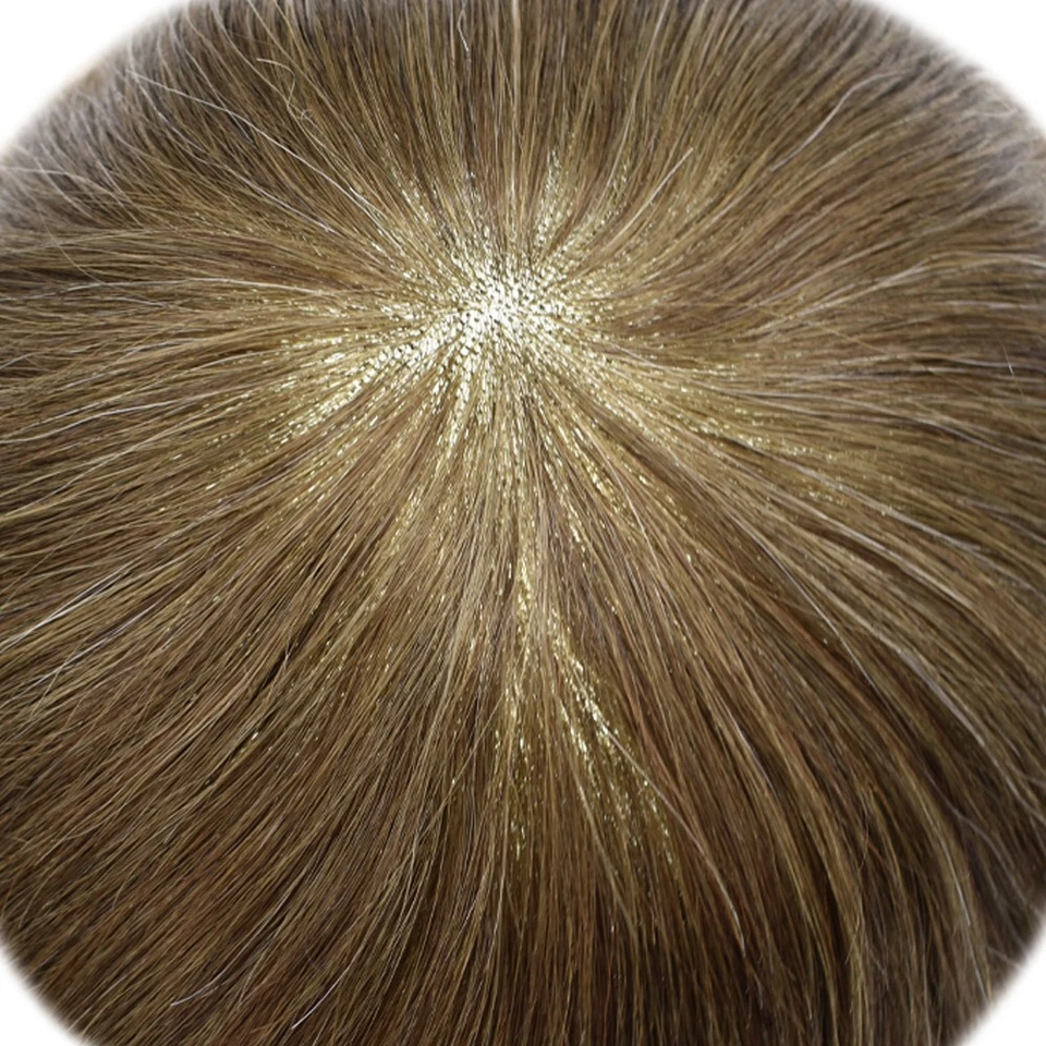 精细单色男式Toupee发片聚乙烯皮肤头发系统假发男士头发单元 — 第 4/4 张图片