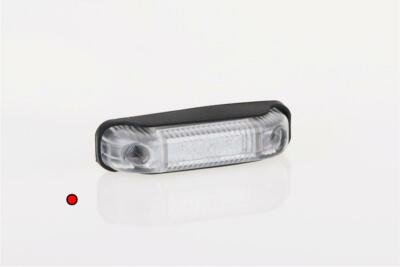 12/24V RED REAR LED clearance marker light lamp with cable (clear cluster) va...