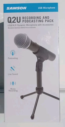 Samson Q2U Microphone Recording & Podcasting Pack USB/XLR Dynamic W/Accessories
