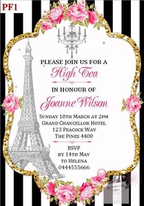 Paris Floral Bridal Shower High Tea Kitchen Tea Birthday Party