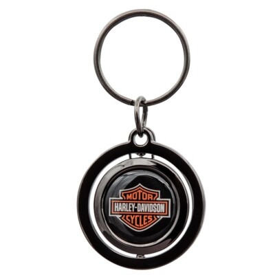 Harley-Davidson Schlüsselanhänger B&S Spinner, schwarz/orange/weiß