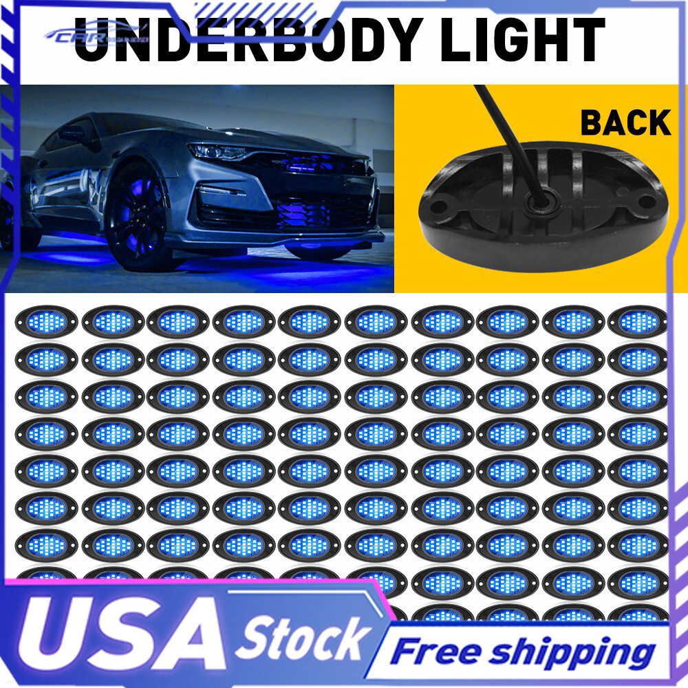 100pcs Blue Underglow Body LED Rock For Kit Light ATV Jeep UTV Truck Motorcycle